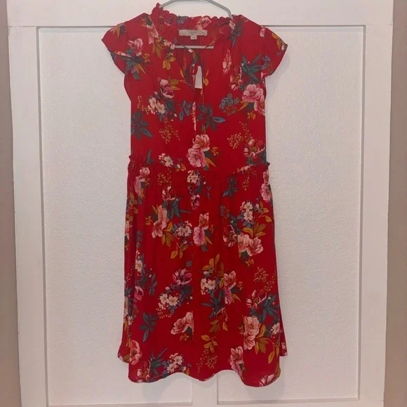 Loft dress new with tags! Size small women’s. Red with fun floral print. - Picture 6 of 10